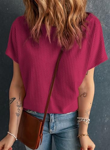 Dokotoo Women's Oversized Waffle Knit Tunic Top