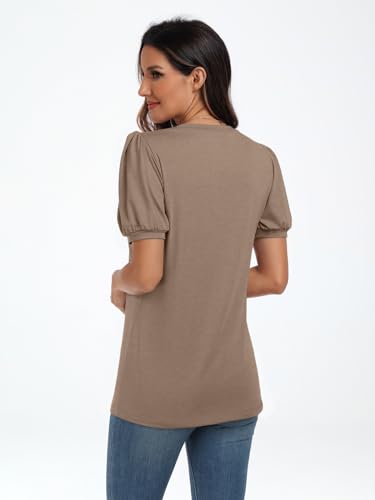 AUTOMET Women's Trendy Summer Puff Sleeve Tops