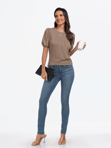 AUTOMET Women's Trendy Summer Puff Sleeve Tops