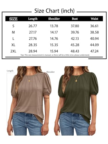 AUTOMET Women's Trendy Summer Puff Sleeve Tops
