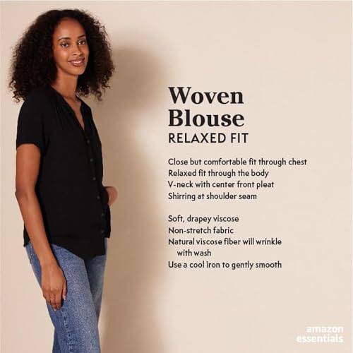 Bright Pink Women's Short-Sleeve Woven Blouse