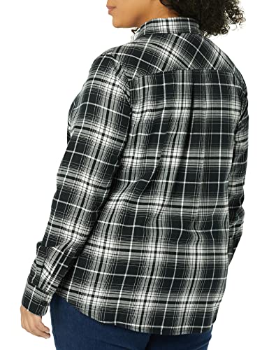 Essential Women's Plaid Flannel Shirt - Black White