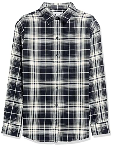 Essential Women's Plaid Flannel Shirt - Black White