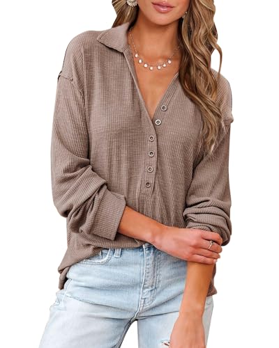 BTFBM Women's Casual Long Sleeve Button Down Blouse