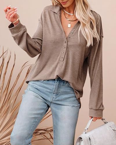 BTFBM Women's Casual Long Sleeve Button Down Blouse