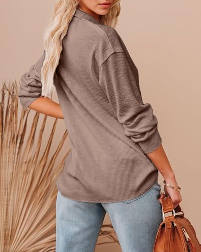 BTFBM Women's Casual Long Sleeve Button Down Blouse