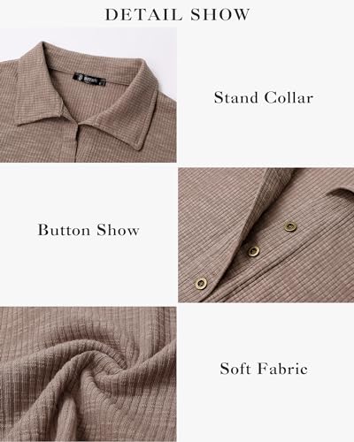 BTFBM Women's Casual Long Sleeve Button Down Blouse