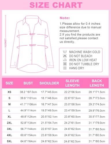 Aoudery Women's Striped Long Sleeve Button-Up Shirt