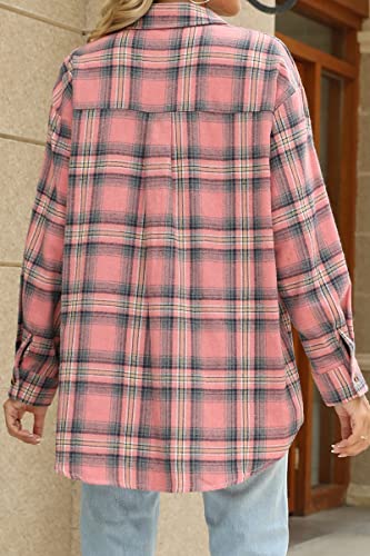 CHYRII Women's Plaid Button-Down Flannel Shirt