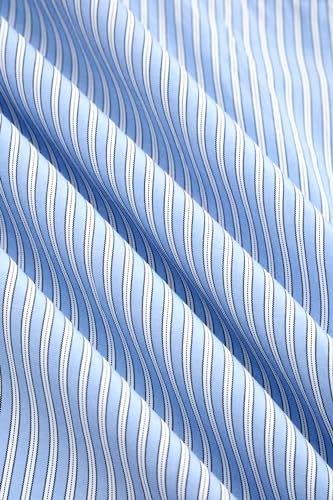 PrettyGarden Women's Blue Striped Button-Down Blouse