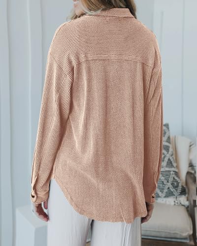 PRETTYGARDEN Women's Long Sleeve Button Down Shacket