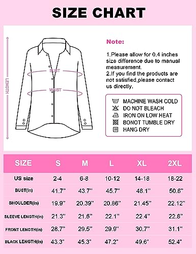 Womens Pink Button Down Cotton Dress Shirt