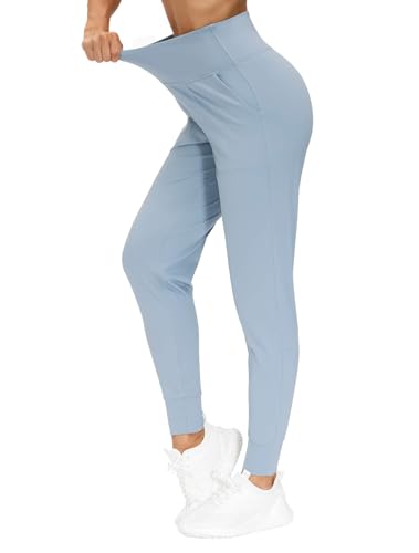 Women's Lightweight Tapered Jogger Pants in Denim Blue