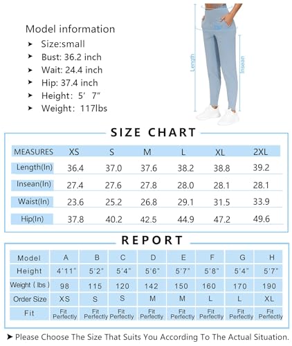 Women's Lightweight Tapered Jogger Pants in Denim Blue