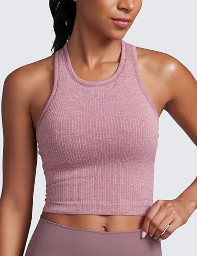 Seamless Ribbed Longline High Neck Sports Bra