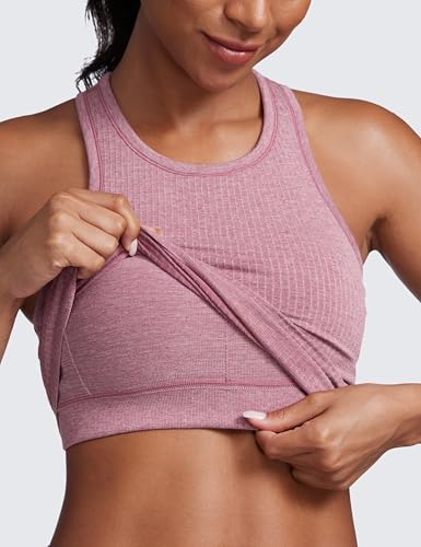 Seamless Ribbed Longline High Neck Sports Bra