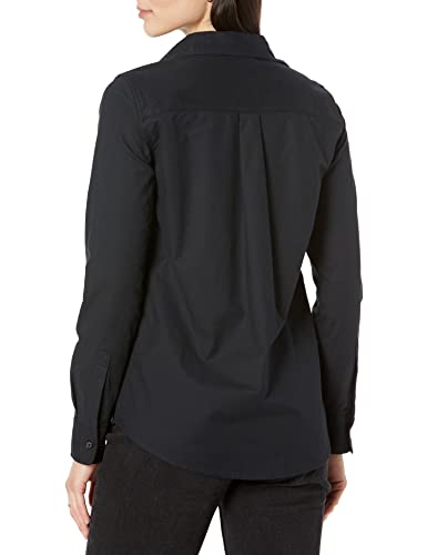 Women's Plus Size Black Stretch Oxford Shirt, X-Large