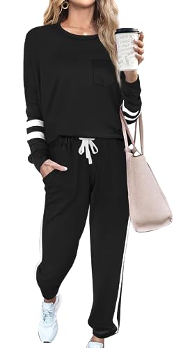 RUBZOOF Women's Black Loungewear Tracksuit Set 3XL