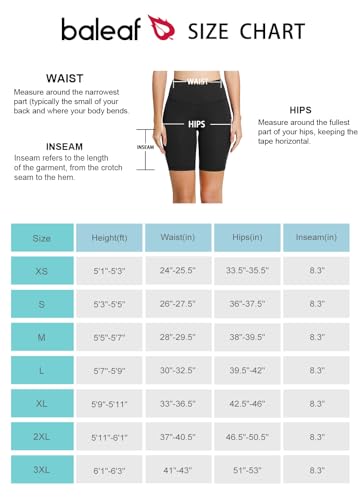 BALEAF Women's 8" Biker Shorts with Pockets