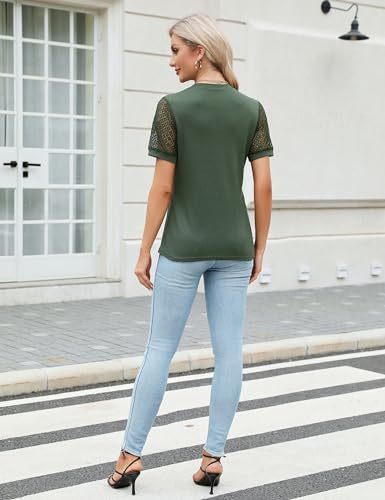 Blooming Jelly Women's Waffle Knit T-Shirt - Army Green
