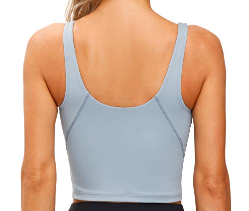 Denim Blue Wirefree Padded Longline Sports Bra