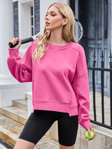 MEROKEETY Women's Y2K Rose Crop Workout Hoodie