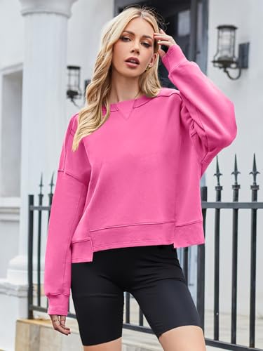 MEROKEETY Women's Y2K Rose Crop Workout Hoodie