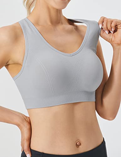 FITTIN Pack of 3 Padded Racerback Sports Bras