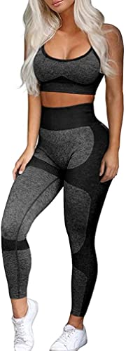 OLCHEE Women's Seamless Yoga Leggings & Bra Set