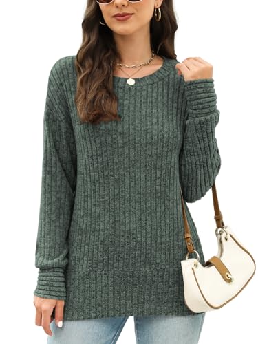 Women’s Green Crew Neck Long Sleeve Sweatshirt