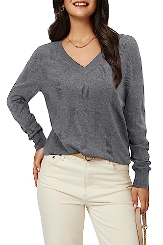 Arach&Cloz Trendy V Neck Long Sleeve Sweater