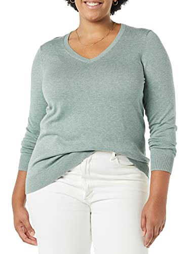 Classic-Fit Lightweight V-Neck Sweater in Sage Green
