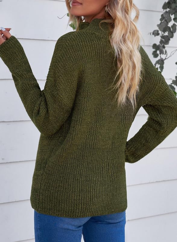 Dokotoo Green Waffle Knit Zip Pullover Medium