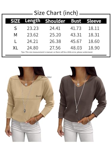 LILLUSORY Women's V Neck Long Sleeve Sweater