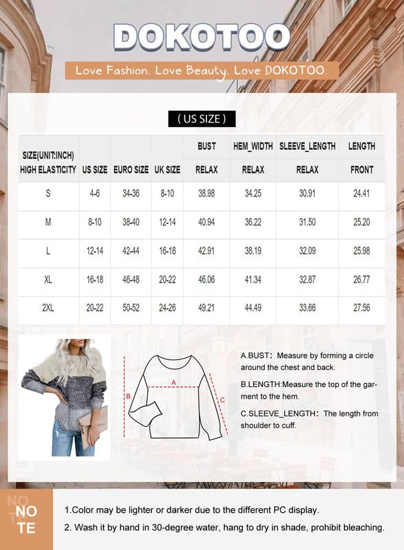Dokotoo Plus Size Color Block Winter Sweater