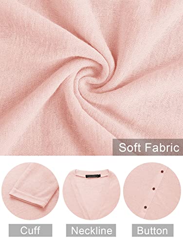 Light Pink Open Front Cardigan for Women, XL
