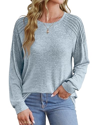 Saloogoe Women's Lightweight Crewneck Pullover Sweatshirt