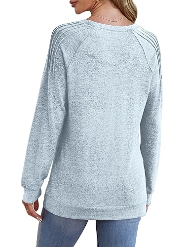 Saloogoe Women's Lightweight Crewneck Pullover Sweatshirt