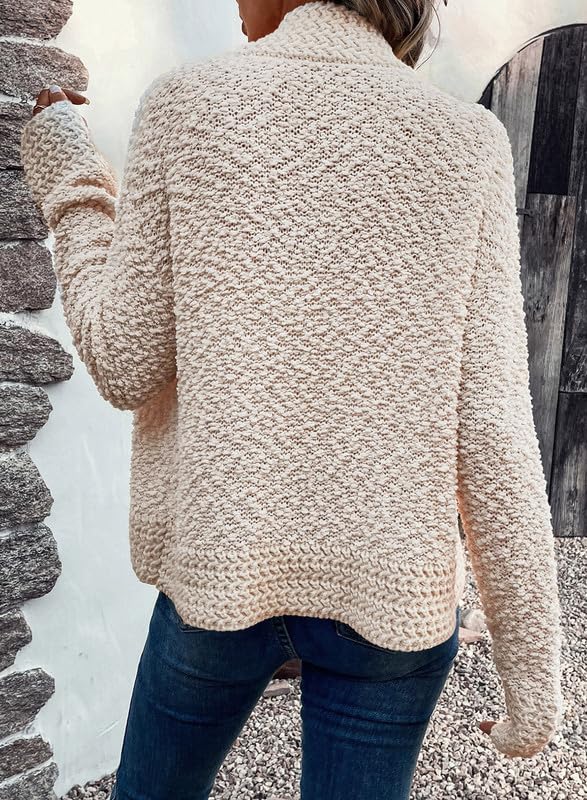 Dokotoo Women's Oversized Cable Knit Cardigan - Apricot