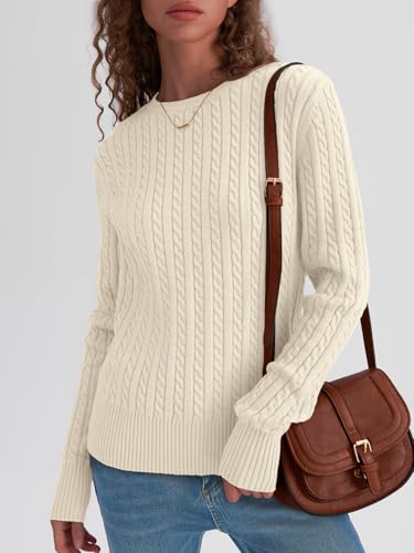 LILLUSORY Women's Vintage Cable Knit Cashmere Sweater