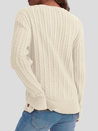 LILLUSORY Women's Vintage Cable Knit Cashmere Sweater