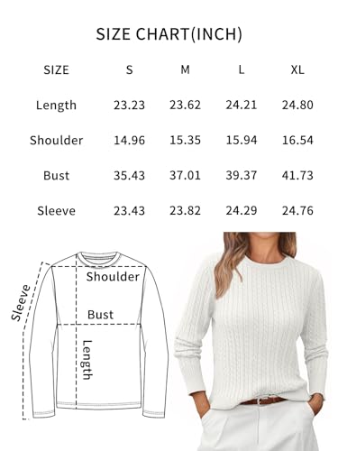 LILLUSORY Women's Vintage Cable Knit Cashmere Sweater