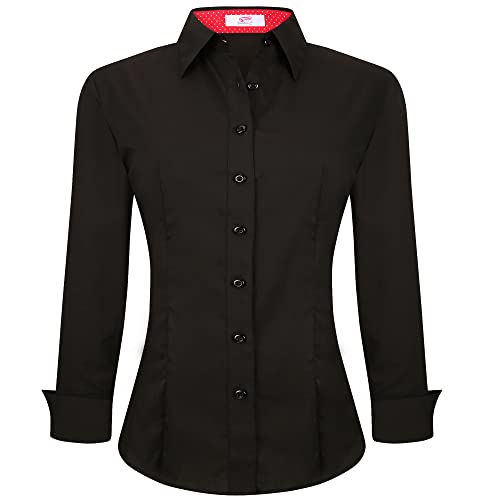 Esabel.C Black Button Down Shirt, Long Sleeve