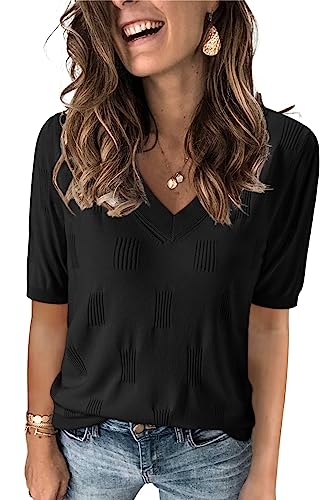 Arach&Cloz Plus Size Trendy V-Neck Knit Tops
