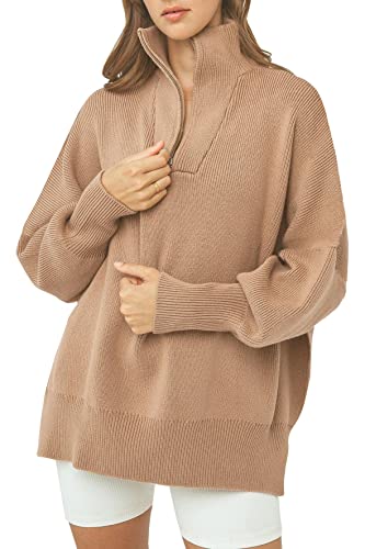 Imily Bela Women's Oversized Ribbed Tunic Sweater