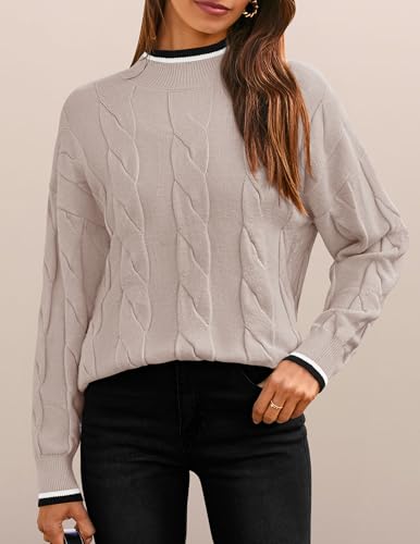 ZESICA Women's Chunky Knit Colorblock Sweater