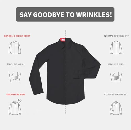 Esabel.C Black Button Down Shirt, Long Sleeve