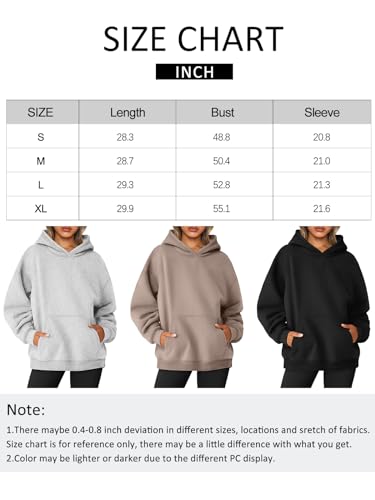 Oversized Fleece Hoodie for Women - Coffee Grey