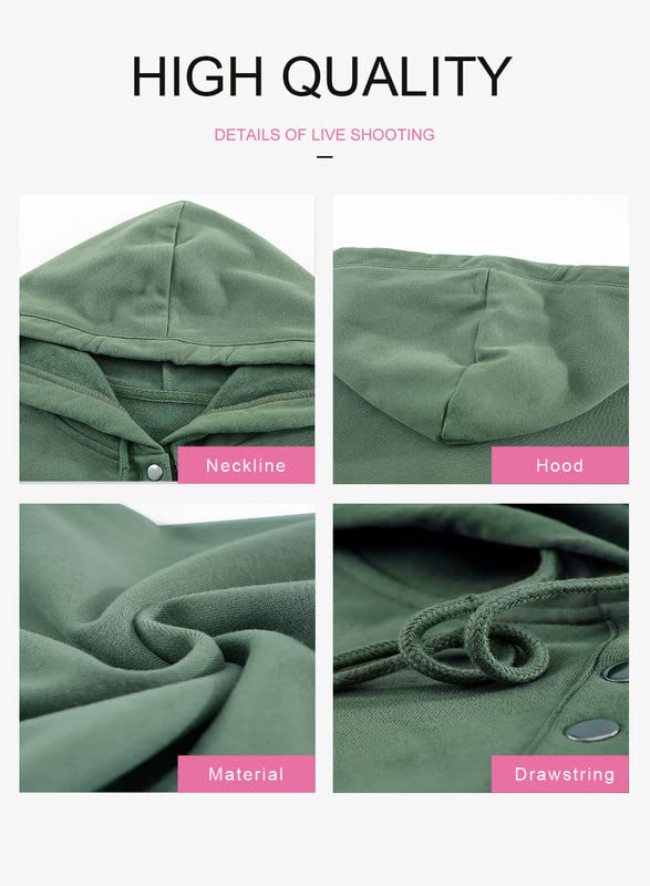 Dokotoo Women's Green Hooded Long Sleeve Sweatshirt