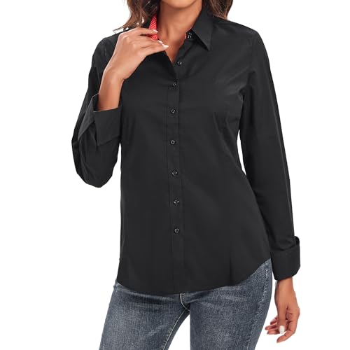 Esabel.C Black Button Down Shirt, Long Sleeve